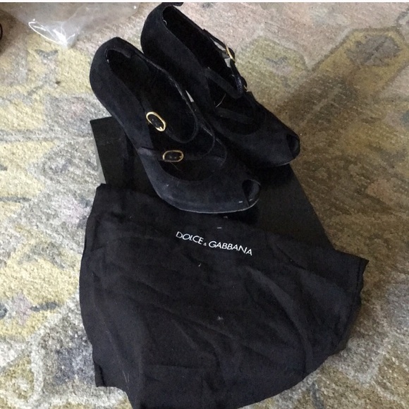 Vintage Dolce & Gabbana Suede Mary Jane Pumps - Picture 5 of 5